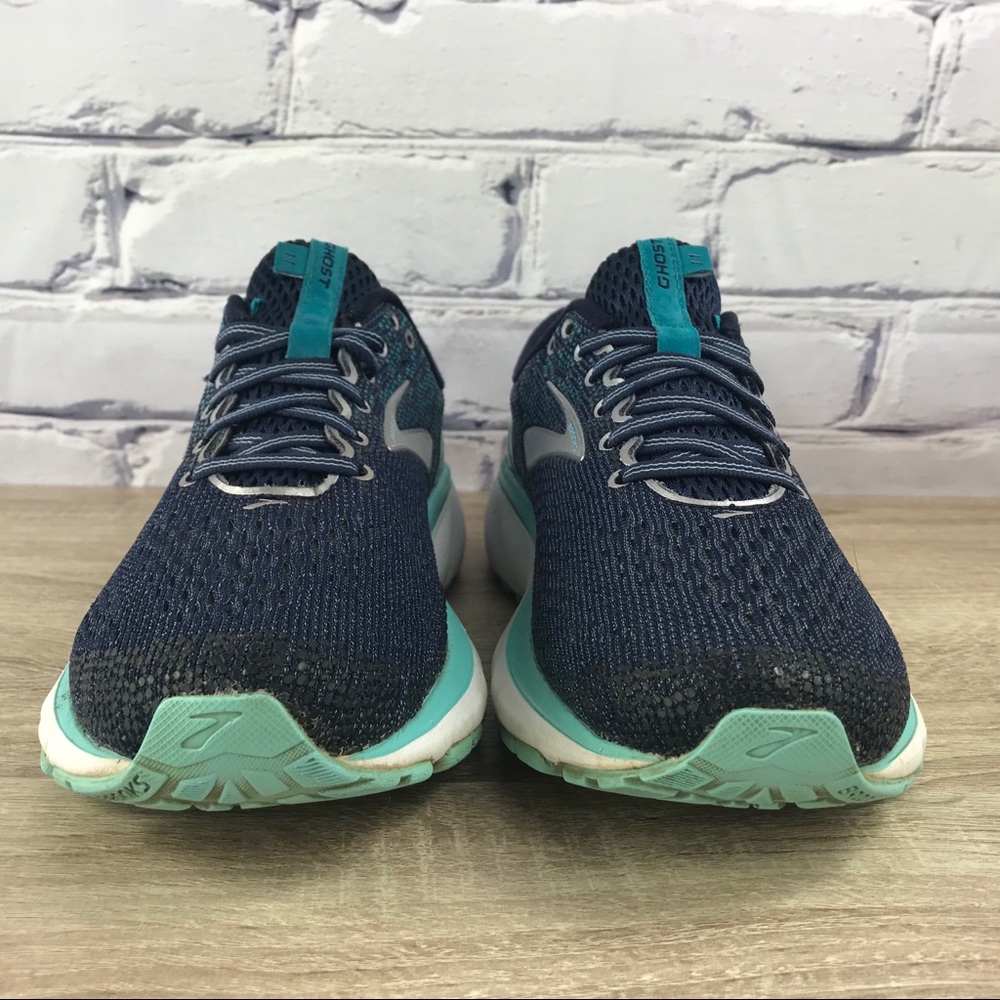 Brooks Ghost 11 Blue Running Shoes Wide Fit - Picture 2 of 10